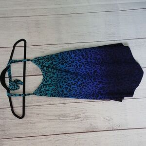 Aqua Green NWT animal print tankini swim top size small